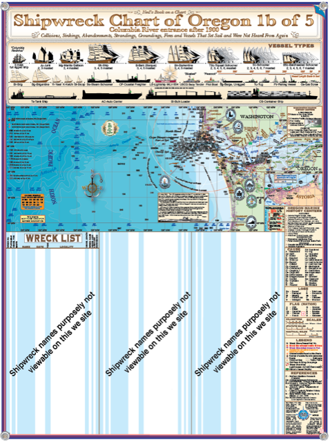 Oregon Coast Shipwreck Chart #1b