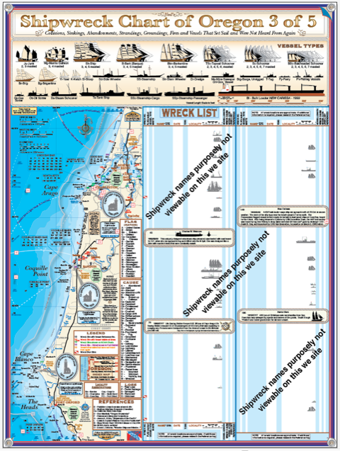 Oregon Coast Shipwreck Chart 3