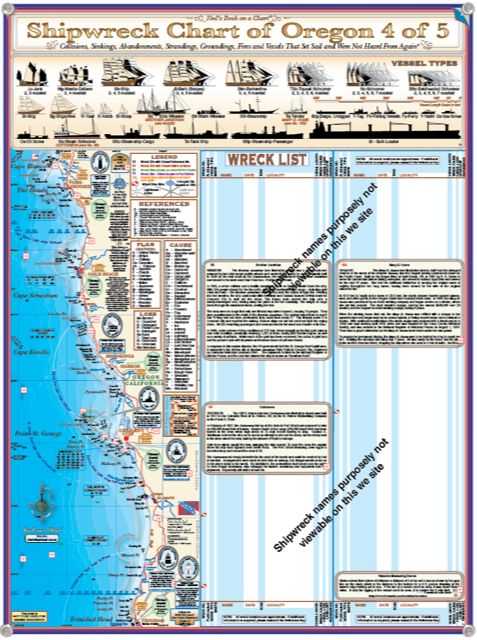 Oregon Coast Shipwreck Chart 4
